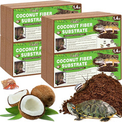 8Pack Compressed Coconut Fiber Substrate for Reptile Natural Premium Coconut Hus