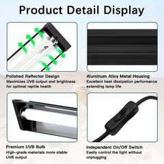 T5 10.0 UVB Reptile Light Fixture Combo Kit, 8W High Output UVA UVB Light wit…