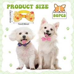 Dog Bow Ties for Small Dog Assorted Pattern Pet Bowtie Collar Grooming Accessory