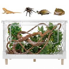 Reptile Enclosure Terrarium 30 Gal 28″x18″x17″ Clear Low Habitat Foldable