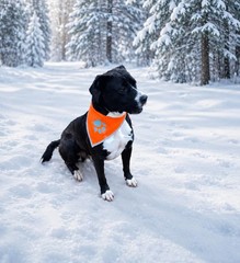 Blaze Orange Dog Bandana Reflective Collar High Visibility Pet Scarf Walking