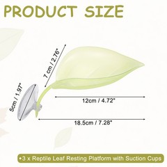Reptile Leaf Resting Platform with Suction Cups Beige 3Pcs