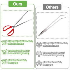 Snake Feeding Tongs,15 Inch Reptile Tongs,Extra Long Large 1PCS, Red