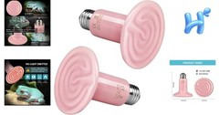 Energy Efficient 150W Ceramic Heat Bulb – Ideal for Reptiles and Poultry, 2 Pack