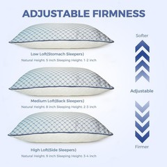 Adjustable Bed Pillow King Size for Sleeping, Soft and Supportive Bed Pillow …