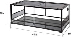 67Gallon Reptile Large Terrarium Upgrade Glass Front Opening Tank Sliding Doo…