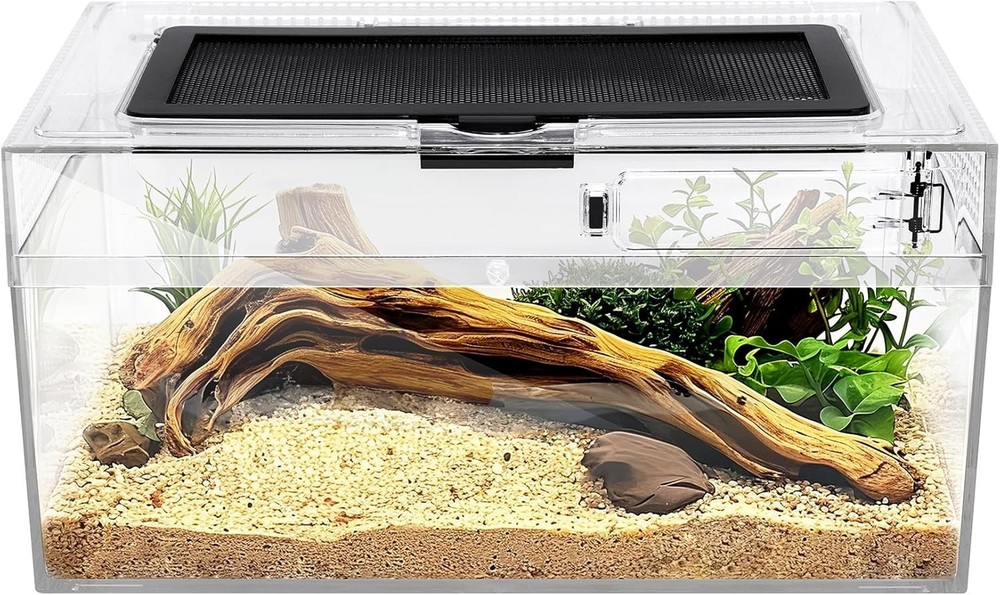 Reptile PC Terrarium Amphibian Tank Spider Enclosure Snake Cage 7×11.8×5.9inc…