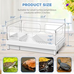 Small Turtle Tank Kit(Tank+Light+Filter), Acrylic Turtle Tank Starter Kit wit…