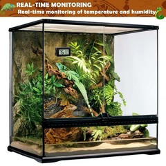 Reptile Thermometer and Humidity Gauge,2PCS Digital Hygrometer Adhesive Reptile