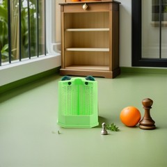 Green Suction Cup Lizard Food Cup for Wall Mounted Terrarium Feeding Bowl
