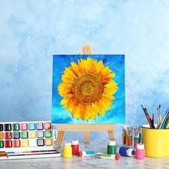 32 Pack, 4 x 4 Inch Mini Canvases with Easel Sets for Painting Small Art Stre…