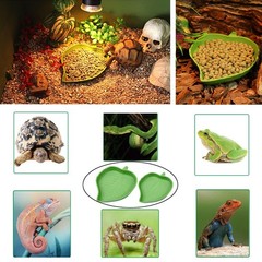 3PCS Tortoise Water Bowl with Ramp Leaf Tortoise Water Food Dish Turtle Pool …