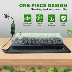 Seedling Heat Mat with Built-in Thermostat 2 Pack, 10″ x 20.75″ Waterproof Pl…
