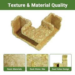 90 Corner 5.3×5.3×2.8 Inch Fish Cave Viewing Tunnel Hideout For Aquarium