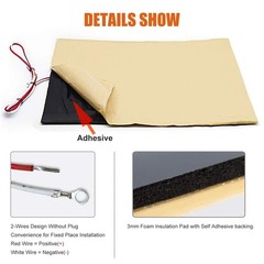 Facon 12″ x 18″12V RV Tank Heater Pad with Thermostat – 2Pack, 12Volts Heatin…