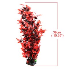 15.3 Inch Red Plastic Aquarium Terrarium Plant Decor Reptiles Habitat Ornament