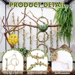 3 Pcs Snake Climbing Vines Climbing Rings Woven Hammock Reptile Enrichment