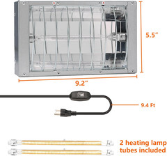 Chicken Coop Heater for Winter, Heat Lamp for Chickens 400W, Chicken Heater for