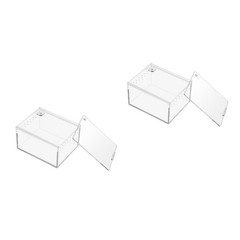 2 Pieces Reptile Container Transparent Enclosure Lizard Aquarium