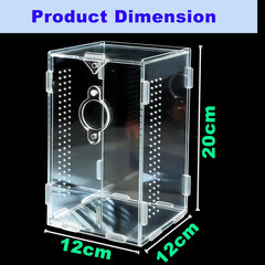 Acrylic Jumping Spider Enclosure,Reptile Enclosure,Bug Habitat, for Small Tree D