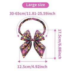 10 PCS Mardi Gras Dog Collar Bow Ties Medium Large Adjustable Pet Grooming