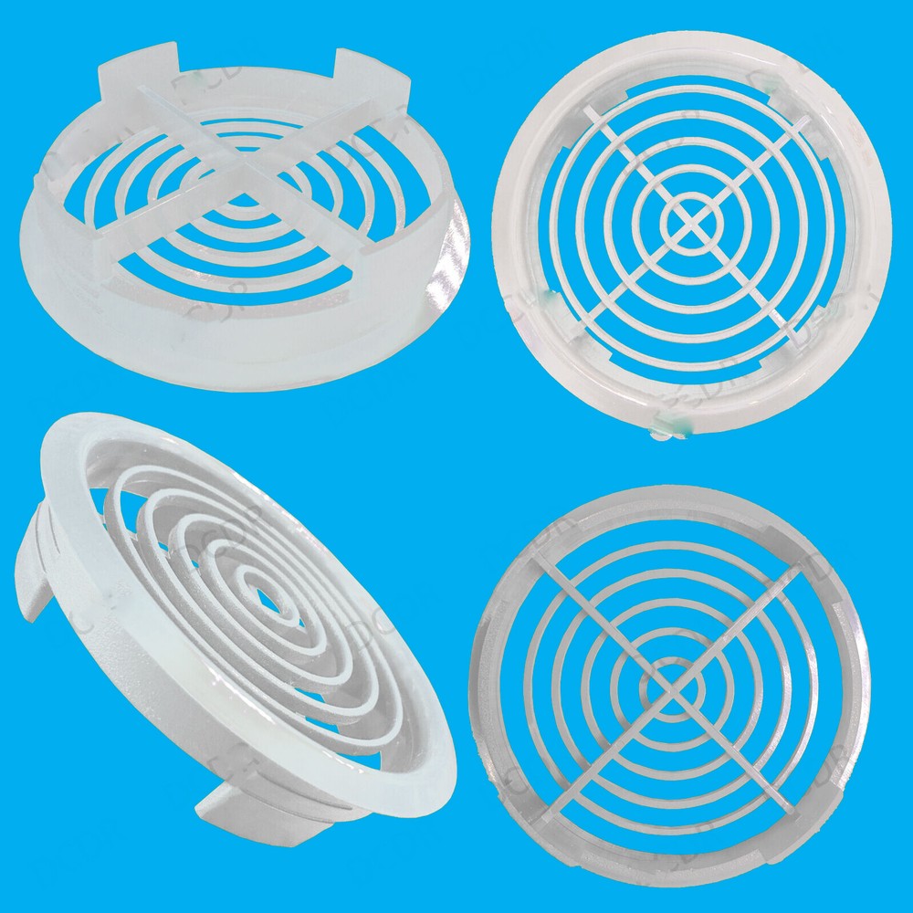 4x White Vivarium Reptile Push Fit Round Air Vents 80mm 70mm Hole, Ventilation
