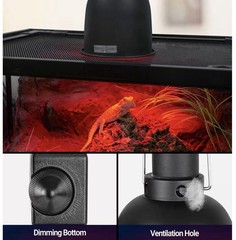 Reptile Light Fixture with Dimmable Switch,5.5 inch Deep for Tank Terrarium