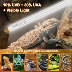 UVB Light for Reptiles Bearded Dragon, 3 Pack T5 UVB Reptile Light UVB Bulb 1…