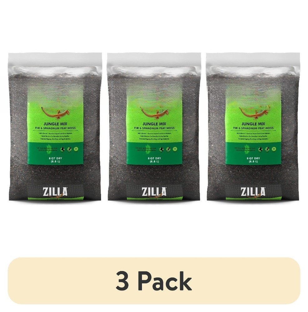 (3 pack) Pet Reptile Terrarium Substrate Bedding, Jungle Mix, for Frogs
