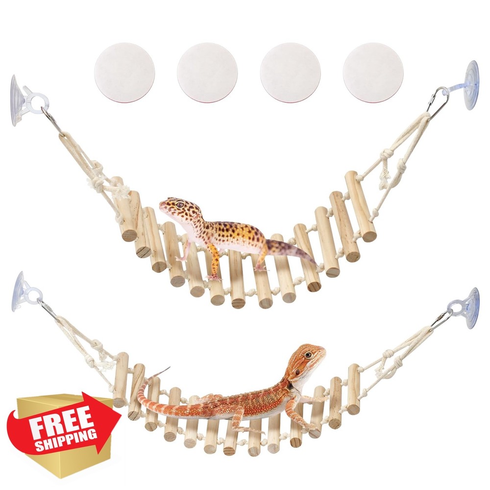 BNOSDM 2pc Reptile Bridge Gecko Ladder Hammock