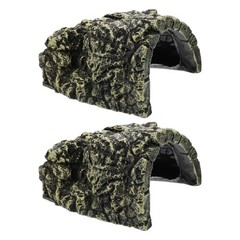 2 PCS Amphibian Habitat Reptile Basking Platform Hideout Fish Decoration