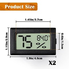 Reptile Thermometer and Humidity Gauge 2PCS for Tanks