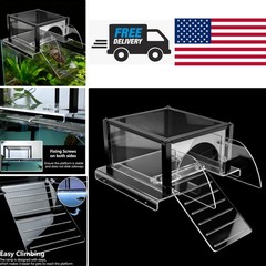 Aquatic Reptile Basking Platform for 10 to 55 Gallon Tanks Transparent Design