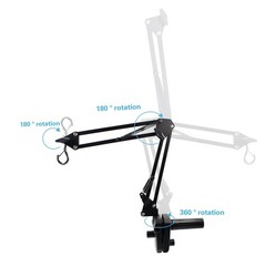Reptile Heat Lamp Stand Clip-Type, Black Metal Multi-Position Adjustable Ligh…