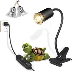 Premium Reptile Heat Lamp: Adjustable, Timed Heating with UVA/UVB Light – 50W