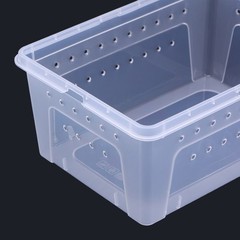 Plastic Reptile Box with Dual Opening Lid Easy to Clean for Turtle Snake Lizard