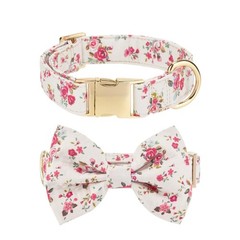 Adjustable Pet Bow Tie and Dog Collar for Small Medium Large Dogs, Puppy Coll…