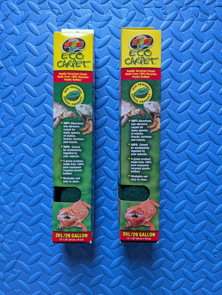 Zoo med Eco carpet – Green 20L/29 Gallon terrarium carpet (2 individual packs)