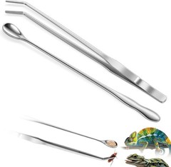 Versatile 2pcs Reptile Feeding Tongs & Spoon – Safe Stainless Steel Tools Set