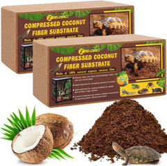 2 Pack Coconut Fiber Substrate, 100% Organic Coconut Husk Coco Coir Brick Ter…