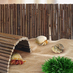 2PCS Reptile Hideout Hermit Crab Bendable Bridge, Wooden Hermit Crab Hideout …