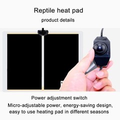 Reptile Terrarium Heat Pad with LCD Digital Aquarium Thermometer, 6 x 11in Po…