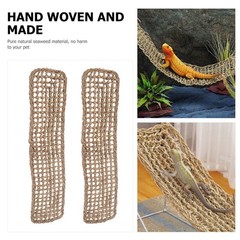 Mipcase 2Pcs Reptile Seagrass Hammock Lizard Hammock Hanging Ladder Lounger C…