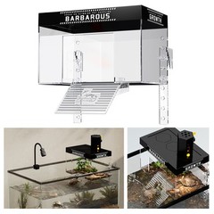 Turtle Basking Platform with Heat Lamp Non-Slip Ramp & Easy-Climb Design