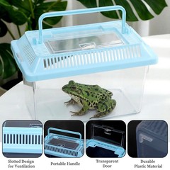 12 Pcs 7″×4.3″x4.3″ Plastic Reptile Terrariums Carrier Cage Snake Breeding Bo…