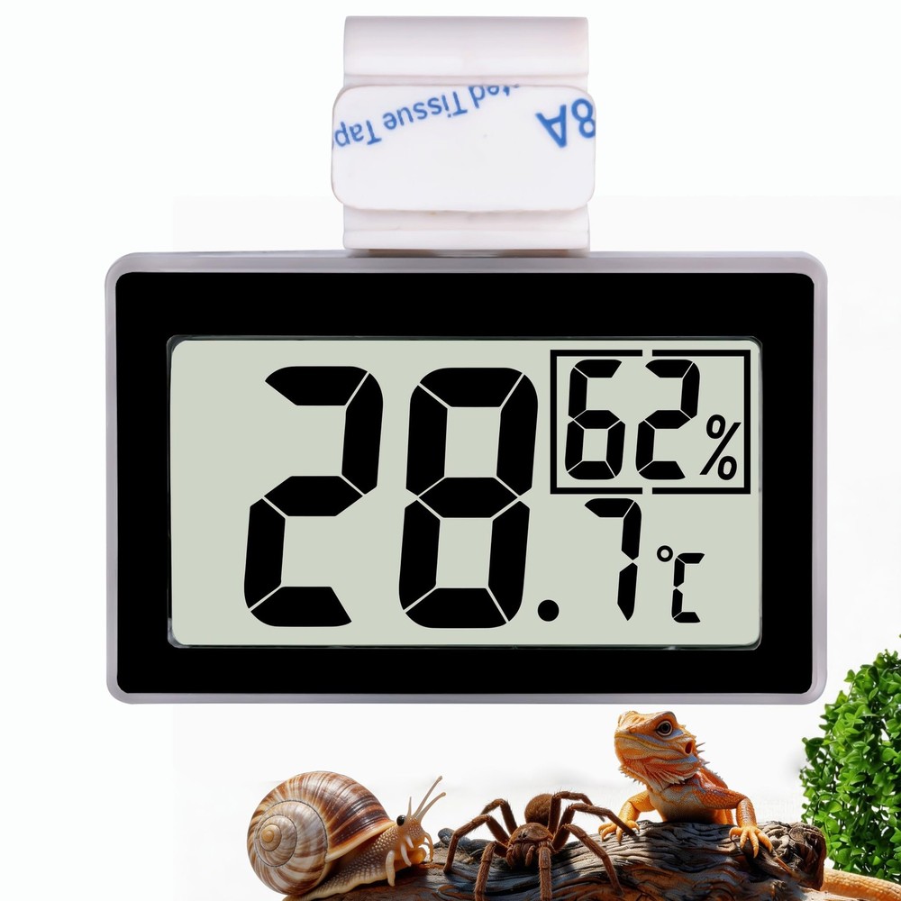 Digital Reptile Thermometer Temperature and Humidity Monitor with Probe for
