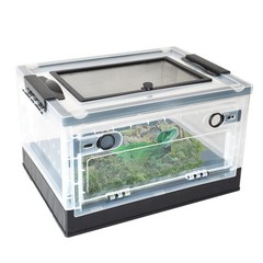 PINVNBY Plastic Reptile Feeding Box with Wheels,Reptiles Breeding Enclosure C…