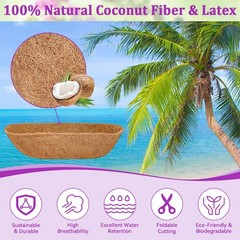 Halatool 30 Inch Coconut Liners for Planters (2 Pack) – Natural Coco Fiber