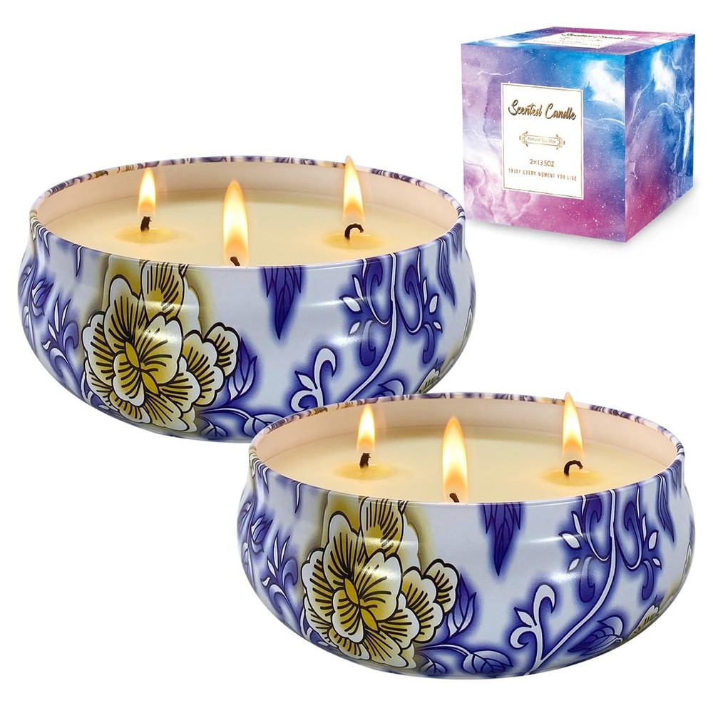 Citronella Candles Outdoor & Indoor, 13.5 oz Scented Candles Set 2 Pack Natur…