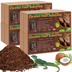 8 Pack Coconut Fiber Substrate – Natural Coco Coir Bedding for Reptiles, Turtles
